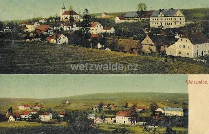 Václavice v roce 1912 - Wetzwalde.