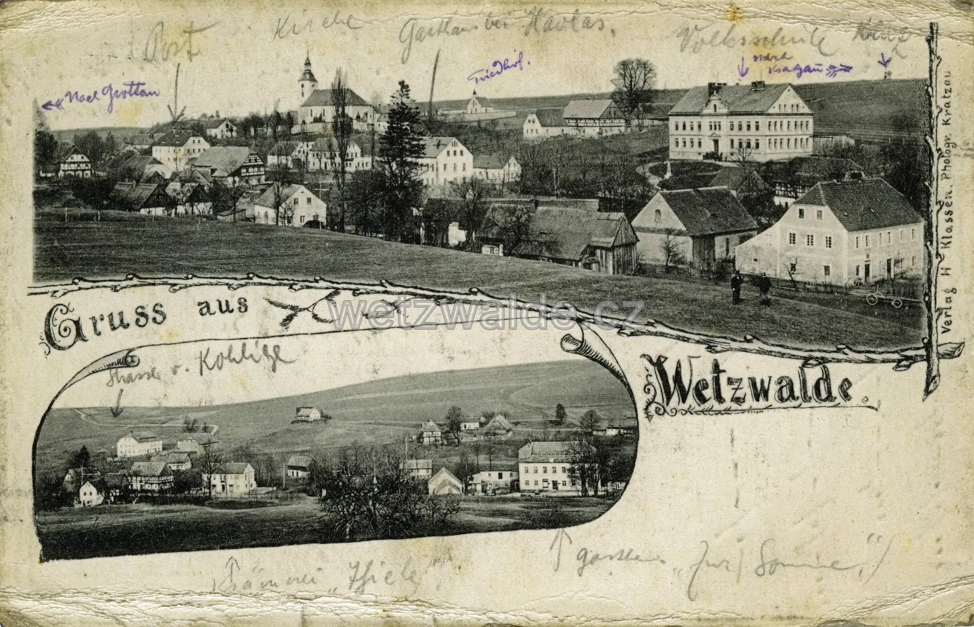 Václavice - Wetzwalde v roce 1919.